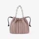 Charles Keith Pleated Covered Shoulder Bucket Bag Mauve